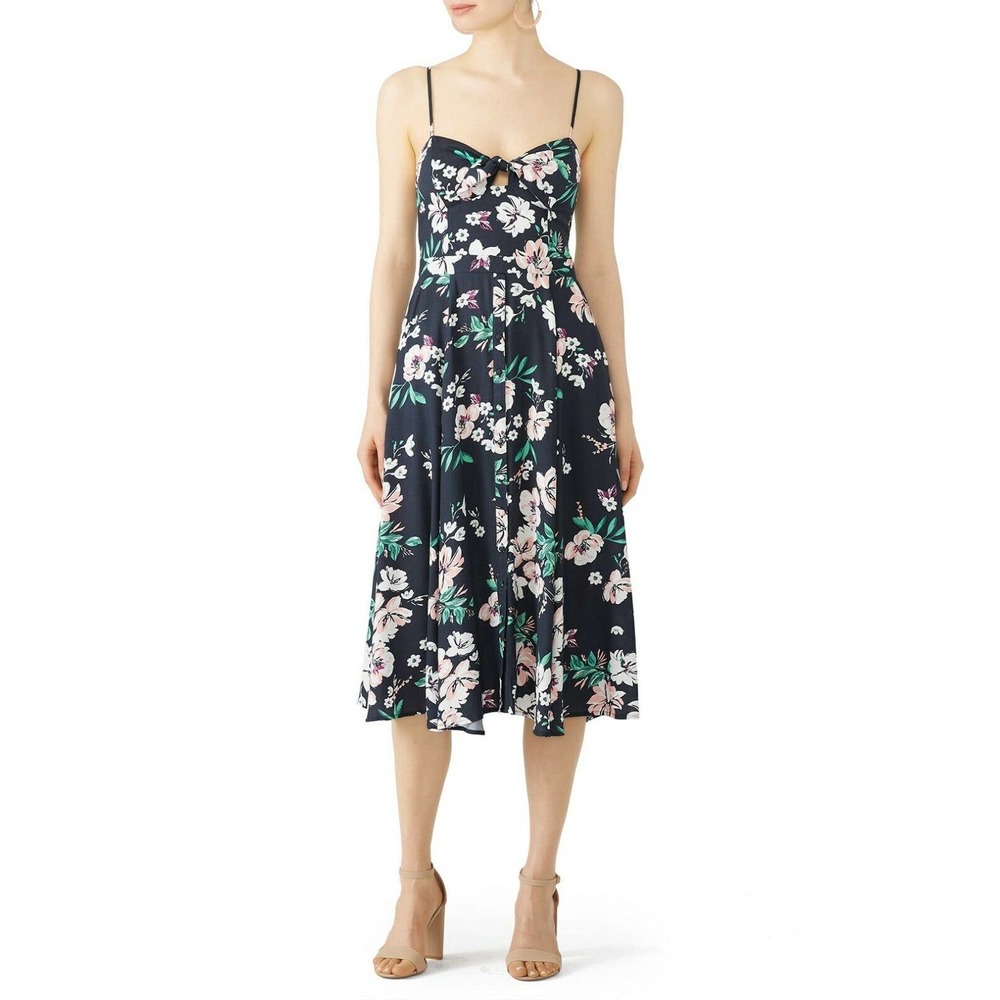 Yumi Kimi Pretty Dress XS Floral Front Tie Smocked